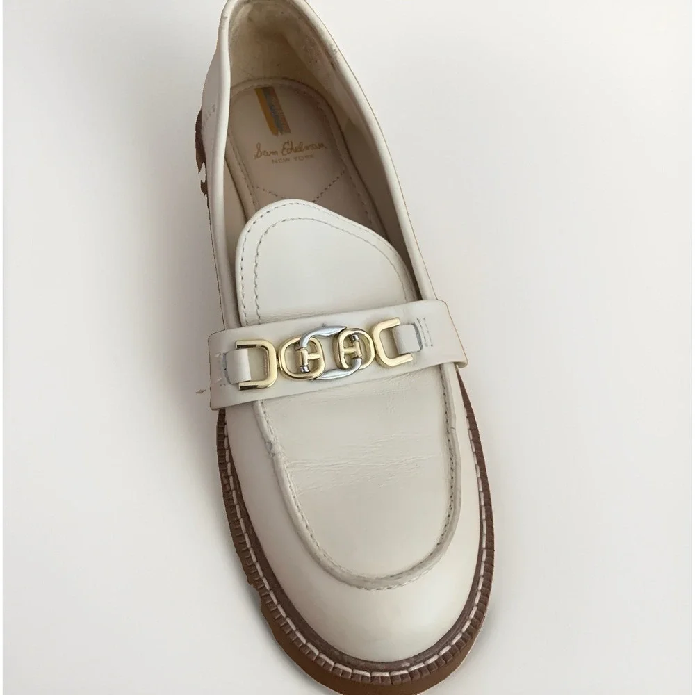 Sam Edelman Christy Loafers‎ Cream Leather Size 8